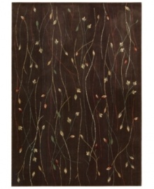 With a flowing floral motif, this area rug offers an organic appeal to your decor. Vines intertwine over a rich chocolate background, each branch hand-carved to add that extra dimension and eye-pleasing interest. With a flowing floral motif, this area rug offers an organic appeal to your decor. Vines intertwine over a rich chocolate background, each branch hand-carved to add that extra dimension and eye-pleasing interest.