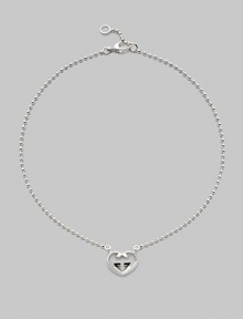 From the Love Britt Collection. Interlocking G heart pendant is front and center along a simple bead chain.Sterling silver Length, about 14 with 1 extender Width of pendant, about ¾ Lobster clasp closure Made in Italy 