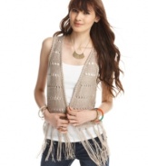 Add Americana style to your day ensemble with a Dolled Up vest that sports the season's hot detail: fringes!