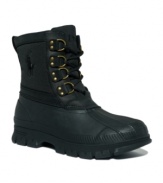 Rugged refinement. This boot from Ralph Lauren can handle the elements in style.