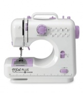 Compact and light, this machine features four stitch patterns-zigzag, straight, appliqué and rampart-for all of your crafting and mending needs.  You can take this crafter anywhere you go, as it runs on batteries or the included power cord and comes with all of the sewing accessories you need to get the job done.  3-month warranty.