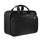 This Briggs & Riley clamshell briefcase is designed to be a mobile support system. The four section design boasts 1) a 15 laptop holder, 2) a removable SpeedThru™ section which allows the laptop to remain in bag during security screening, reducing risk or damage or loss, 3) an organizer with multiple pockets including padded pockets for gadgets, and 4) a file section. Built-in mesh pocket on clamshell provide a secure place for keys and a wallet during screenings.