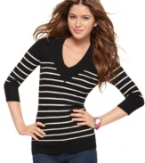 Show off those stripes with a fitted topper from Pink Rose ... pair it with jeans for casually-chic fun!