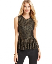 Need something to wear for a party or a night out? Vince Camuto's lace peplum top is the perfect on-trend alternative to a dress. Need something to wear for a party or a night out? Vince Camuto's lace peplum top is the perfect on-trend alternative to a dress.