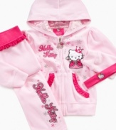 She'll love cuddling up in this hoodie from Hello Kitty, which comes with an adorable headband or tiara with purchase.