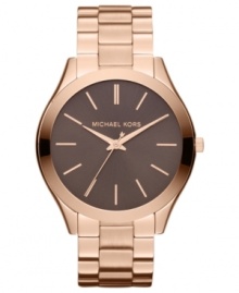 With a thin silhouette, this Slim Runway watch from Michael Kors brings big fashion.