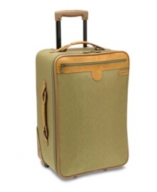 A world traveler. Expanding for more space, this charming suitcase packs in the features that jet-setters demand, such as two separate packing areas, restraining straps to secure garments and a removable hanging travel kit that features a waterseal pocket, elastic storage area and mesh pocket for all of your toiletries. The antique brass hardware and Hartmann's signature trim add a sophisticated look to your travel style. Lifetime warranty. Qualifies for Rebate A world traveler. Expanding for more space, this charming suitcase packs in the features that jet-setters demand, such as two separate packing areas, restraining straps to secure garments and a removable hanging travel kit that features a waterseal pocket, elastic storage area and mesh pocket for all of your toiletries. The antique brass hardware and Hartmann's signature trim add a sophisticated look to your travel style. Lifetime warranty. Qualifies for Rebate