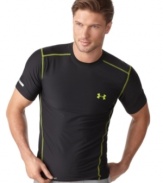 This Heatgear® t-shirt from Under Armour® stands up to any workout test with supreme comfort and advanced technology.