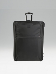 An extra-large, extra versatile expandable wheeled packing case with a bonus Just in Case tote to carry home travel acquisitions. Main compartment with pop-up expansion Removable garment sleeve Two exterior zip accessories pockets Two inside accessories pockets plus tie pocket Top, side and bottom carry handles Telescoping handle Protective feet Tumi Tracer Protection Ballistic nylon Imported 21W X 28H X 11D (13½D expanded) An extra-large, extra versatile expandable wheeled packing case with a bonus Just in Case tote to carry home travel acquisitions. Main compartment with pop-up expansion Removable garment sleeve Two exterior zip accessories pockets Two inside accessories pockets plus tie pocket Top, side and bottom carry handles Telescoping handle Protective feet Tumi Tracer Protection Ballistic nylon Imported 21W X 28H X 11D (13½D expanded)