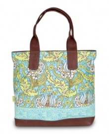 Flaunt your fashion sense wherever you go. The colorful pattern of this bag stands out on your shoulder with a clean-cut design that goes from everyday carryall to weekend getaway go-to. With leather handles and accenting, this all-organic tote features a contrasted interior stocked with organizational must-haves. 1-month warranty. Flaunt your fashion sense wherever you go. The colorful pattern of this bag stands out on your shoulder with a clean-cut design that goes from everyday carryall to weekend getaway go-to. With leather handles and accenting, this all-organic tote features a contrasted interior stocked with organizational must-haves. 1-month warranty.
