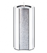 The Ambiray large tea light from Swarovski presents sleek, stainless steel heightened with dozens of tiny faceted clear crystals, creating a home accent that truly radiates glamour and sophistication.