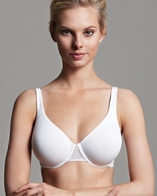 A soft stretchy underwire bra with ornate lace detail along front and wings, a delicate style from Le Mystère. Style #9922 A soft stretchy underwire bra with ornate lace detail along front and wings, a delicate style from Le Mystère. Style #9922