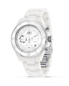 AWI International Round White Ceramic and Stainless Steel Watch, 42mm AWI International Round White Ceramic and Stainless Steel Watch, 42mm