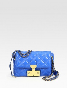 Luxurious lambskin leather in a classic quilted texture with a leather accented chain link strap.Single or double leather accented chain link shoulder strap, 12-23 dropPush-lock flap closureOne inside zip pocketsOne inside open pocketFour inside credit card slotsCanvas lining7¾W X 5H X 2DMade in Italy Luxurious lambskin leather in a classic quilted texture with a leather accented chain link strap.Single or double leather accented chain link shoulder strap, 12-23 dropPush-lock flap closureOne inside zip pocketsOne inside open pocketFour inside credit card slotsCanvas lining7¾W X 5H X 2DMade in Italy