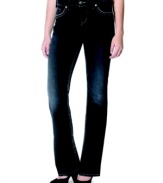 Go classic in Natsuki: Silver Jeans' bootcut-style denim that features contrast-color topstitching and a saturated indigo wash.