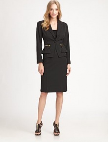 Classically polished-- this office-ready skirt has a high waist and single zippered slash pocket. Single zippered slash pocketFront slitBack button closureBack zipperBack slitAbout 23 long62% polyester/33% viscose/5% elastaneDry cleanMade in USA of imported fabricModel shown is 5'10 (177cm) wearing US size 2. Classically polished-- this office-ready skirt has a high waist and single zippered slash pocket. Single zippered slash pocketFront slitBack button closureBack zipperBack slitAbout 23 long62% polyester/33% viscose/5% elastaneDry cleanMade in USA of imported fabricModel shown is 5'10 (177cm) wearing US size 2.