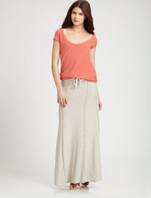 Decorative overlock stitching adds a chic, paneled look to this lengthy cotton silhouette. Drawstring waistbandOverlock stitchingAbout 41 from natural waistCottonMachine washMade in USAModel shown is 5'10 (177cm) wearing US size Small. Decorative overlock stitching adds a chic, paneled look to this lengthy cotton silhouette. Drawstring waistbandOverlock stitchingAbout 41 from natural waistCottonMachine washMade in USAModel shown is 5'10 (177cm) wearing US size Small.