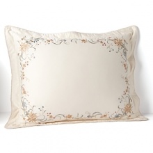 Detailed floral embroidery infuses this Lauren by Ralph Lauren king sham with heirloom luxury for a rich complement to your decor. Detailed floral embroidery infuses this Lauren by Ralph Lauren king sham with heirloom luxury for a rich complement to your decor.
