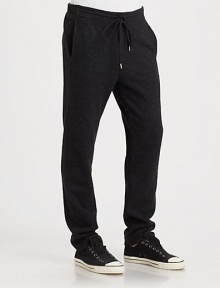 A refreshingly modern trackpant style, shaped in a blend of brushed wool and nylon, with the smart look and appeal of a casual trouser.Elastic drawstring waistSide slash pocketsFully linedInseam, about 3055% wool/45% nylonDry cleanImported A refreshingly modern trackpant style, shaped in a blend of brushed wool and nylon, with the smart look and appeal of a casual trouser.Elastic drawstring waistSide slash pocketsFully linedInseam, about 3055% wool/45% nylonDry cleanImported