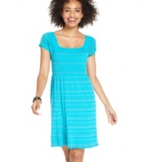 Heather stripes plus a girly, a-line fit take this casual day dress from JJ Basics to super-cute heights!