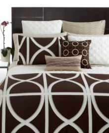Inspired by the beauty and geometry of architectural details, Hotel Collection's Transom Espresso comforter makes a bold, modern statement in 400-thread count Pima cotton treated with a wrinkle-resistant finish. Reverses to solid. Inspired by the beauty and geometry of architectural details, Hotel Collection's Transom Espresso comforter makes a bold, modern statement in 400-thread count Pima cotton treated with a wrinkle-resistant finish. Reverses to solid.