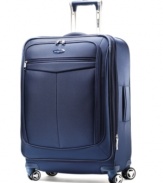 Made for travel's twists and turns with four multi-directional spinner wheels that easily mimic your movements and always follow your lead. An innovative design combines the unrivaled protection of a durable hardside construction with a fully-stocked interior that makes organized travel a given. 10-year warranty. Qualifies for Rebate