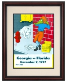 The Florida Gators dropped the bomb – of the super-duper hydragent variety – on the Georgia Bulldogs on and off the field during the 1957 football season, as seem in this restored cover art from that year's matchup. The final score? 22-0. The Florida Gators dropped the bomb – of the super-duper hydragent variety – on the Georgia Bulldogs on and off the field during the 1957 football season, as seem in this restored cover art from that year's matchup. The final score? 22-0.