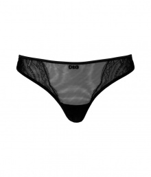 Turn up the heat with this ultra-sexy thong from D&G Dolce & Gabbana - Classic thong cut with lace trim, stitched front logo detail - These panties are perfect under any outfit or paired with a matching bra for stylish lounging Turn up the heat with this ultra-sexy thong from D&G Dolce & Gabbana - Classic thong cut with lace trim, stitched front logo detail - These panties are perfect under any outfit or paired with a matching bra for stylish lounging