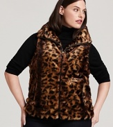 The season's must-have layer flaunts an exotic animal print: This Calvin Klein faux fur vest pairs seamlessly with your favorite basics for trend-right chic.