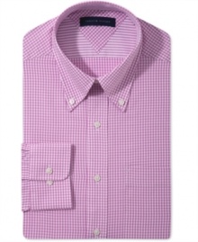 Button-up your workday look with classic gingham on this Tommy Hilfiger dress shirt. Button-up your workday look with classic gingham on this Tommy Hilfiger dress shirt.