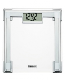 An art deco twist adds some flavor to the function of this scale, which keeps you in the know about your weight with a large digital display on an attractive polished chrome frame. 10-year warranty. Model TH311. An art deco twist adds some flavor to the function of this scale, which keeps you in the know about your weight with a large digital display on an attractive polished chrome frame. 10-year warranty. Model TH311.