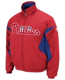 No game-time decisions here. This Philadelphia MLB jacket with Therma Base technology will always be your go-to starter when it's time to cheer on the Phillies. No game-time decisions here. This Philadelphia MLB jacket with Therma Base technology will always be your go-to starter when it's time to cheer on the Phillies.