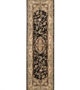 Expand beyond the standard borders of the room-size rectangle with the Nourison 2000 area rug collection. Classic in design, of the moment, while still boasting a chic sophistication, this rug features a medley of black and taupe with a floral pattern as intricate as a botanical drawing.