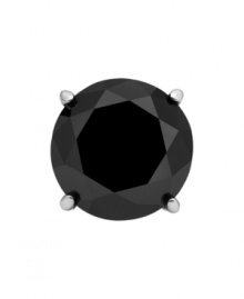 Back to black. A single black diamond (2 ct. t.w.) makes a poignant statement on this stainless steel stud earring for men. Approximate diameter: 8 mm.