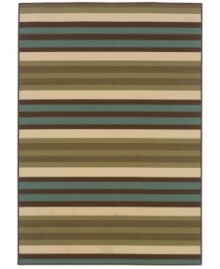 Classic stripes give your living space a chic and sporty look -- whether it's indoors or out! Made from soft and durable polypropylene, this indoor/outdoor area rug from Sphinx is tough, weather-resistant and easy to clean. Classic stripes give your living space a chic and sporty look -- whether it's indoors or out! Made from soft and durable polypropylene, this indoor/outdoor area rug from Sphinx is tough, weather-resistant and easy to clean.