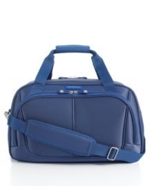 Perfect for packing light. Your choice for carrying on & carrying in comfort, this boarding bag features a large main compartment that sorts & organizes your pens, electronics and other travel accessories. A padded, removable shoulder strap and SmartStrap feature-for sliding this versatile bag over spinner handles-guarantees this tote is always along for the ride. 10-year warranty. Qualifies for Rebate Perfect for packing light. Your choice for carrying on & carrying in comfort, this boarding bag features a large main compartment that sorts & organizes your pens, electronics and other travel accessories. A padded, removable shoulder strap and SmartStrap feature-for sliding this versatile bag over spinner handles-guarantees this tote is always along for the ride. 10-year warranty. Qualifies for Rebate