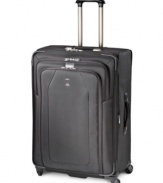 Here's a tip for the trip-pack smart with this easy-glide expandable spinner, which tackles twists and turns of busy terminals with incredible ease. A versatile removable suiter system and extra-wide hold-down straps guarantee a fashionable arrival free from wrinkles & creases-getting there just got easy! Lifetime warranty.