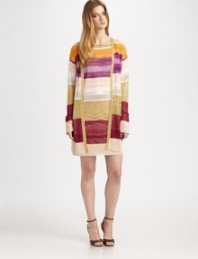 This sheer, colorful style is knit with a touch of cashmere for extra softness.Open frontLong sleevesAbout 30 from shoulder to hem87% rayon/13% cashmereDry cleanMade in Italy of imported fabricModel shown is 5'9½ (176cm) wearing US size 4. 