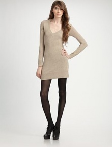 Wool-rich staple with a plunging ribbed v-neck. Ribbed v-neck Long sleeves Ribbed cuffs and hem About 21 from natural waist Wool Dry clean Imported Wool-rich staple with a plunging ribbed v-neck. Ribbed v-neck Long sleeves Ribbed cuffs and hem About 21 from natural waist Wool Dry clean Imported