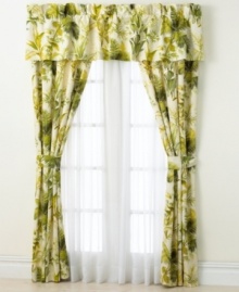 The Island Botanical window panel pair captures exotic flora in a powerful shade of green over a pure ivory ground. Coordinate this gorgeous pair with the breezy Tommy Bahama comforter set for your own island retreat. The Island Botanical window panel pair captures exotic flora in a powerful shade of green over a pure ivory ground. Coordinate this gorgeous pair with the breezy Tommy Bahama comforter set for your own island retreat.