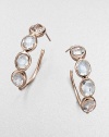 Four sparkling ovals of faceted clear quartz in a setting of 18k gold and sterling silver with a glowing finish of 18k rose goldplating. Clear quartz An alloy of 18K gold and sterling silver plated with 18K rose gold Diameter, about 1½ Post back Imported