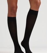 HUE's soft opaque knee highs looks great paired with your favorite dress or short skirt.