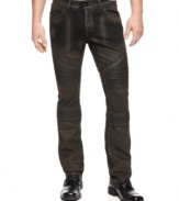 Darken your denim look with these black coated jeans from INC International Concepts.