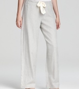 Lauren Ralph Lauren does up its classic pajama pants in a subdued pattern with a chiffon drawstring.