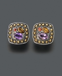 Cocktail party? Go straight for these stunning button earrings by Effy Collection, featuring oval-cut amethyst (7/8 ct. t.w.), pear-cut citrine (3/8 ct. t.w.) and round-cut garnet accents.