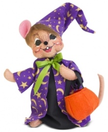Dress up the house for Halloween with a mouse-turned-wizard figurine from Annalee. A pumpkin for treats and starry sky cape disguise the whimsical creature. Dress up the house for Halloween with a mouse-turned-wizard figurine from Annalee. A pumpkin for treats and starry sky cape disguise the whimsical creature.