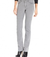 Jones New York Signature's Lexington straight-leg jeans are wardrobe classics, especially in a fresh grey wash, perfect for fall.