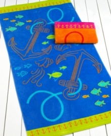 Drop the anchor! Enjoy the sun and sand with this beach towel from Martha Stewart Collection, featuring an anchor motif in fun, vibrant colors. Drop the anchor! Enjoy the sun and sand with this beach towel from Martha Stewart Collection, featuring an anchor motif in fun, vibrant colors.