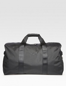 Large duffel with zip closure, versatile enough for any excursion, big or small, finished in durable microfiber.Zip closureTop handlesAdjustable shoulder strapExterior,interior zip pocketsFully linedMicrofiber26W x 14H x 10DImported Large duffel with zip closure, versatile enough for any excursion, big or small, finished in durable microfiber.Zip closureTop handlesAdjustable shoulder strapExterior,interior zip pocketsFully linedMicrofiber26W x 14H x 10DImported