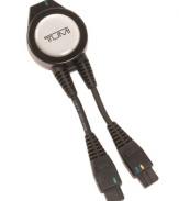 An indispensable addition to Tumi's universal power adaptor kit, this split cable allows you to charge a variety of hand-held devices while using your laptop. It's simple, convenient and eliminates the need for multiple cords and adaptors. Two-year warranty.